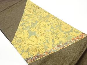 動物に花唐草模様織出し袋帯